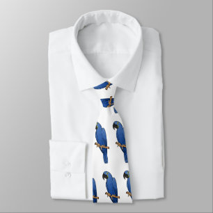 Hyacinth macaw bird cartoon illustration  tie