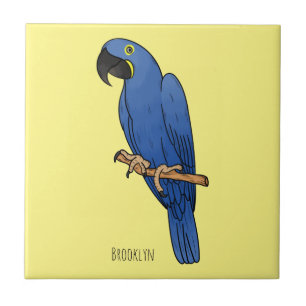 Hyacinth macaw bird cartoon illustration  tile