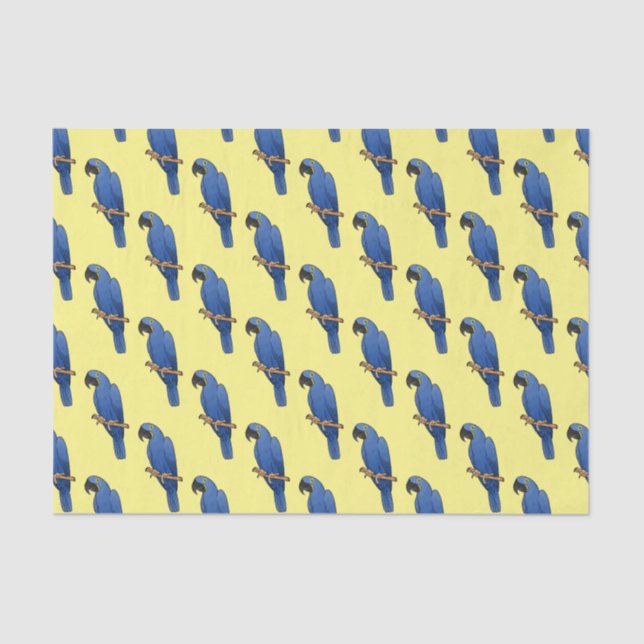 Hyacinth macaw bird cartoon illustration tissue paper (Front)