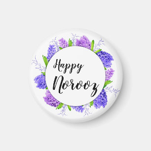 Hyacinth Purple Wreath Happy Norooz New Year Magnet