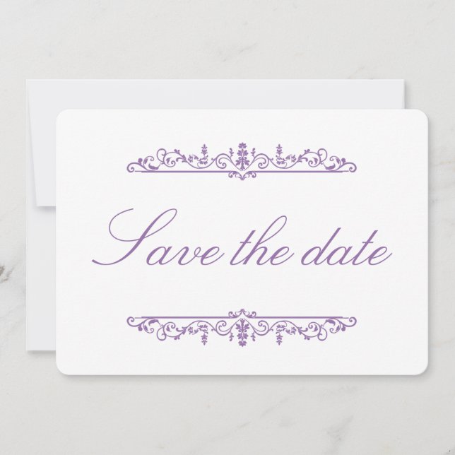 Hyacinth Regency Style Elegant Save the Date  (Front)