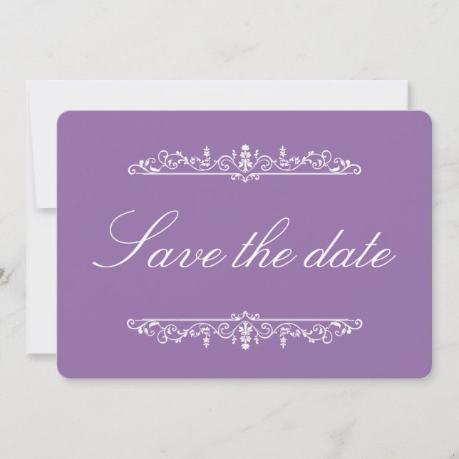 Hyacinth Regency Style Elegant Save the Date  (Front)