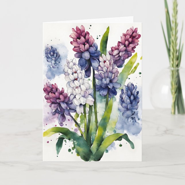 Hyacinth - Watercolor flowers Card (Front)