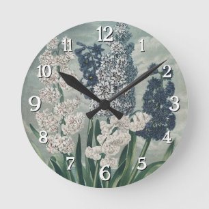 Hyacinths (1807) – Exquisite Vintage Botanical Round Clock