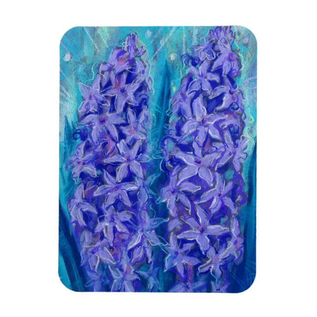 Hyacinths Sping Flower Easter Gift Floral Painting Magnet (Vertical)