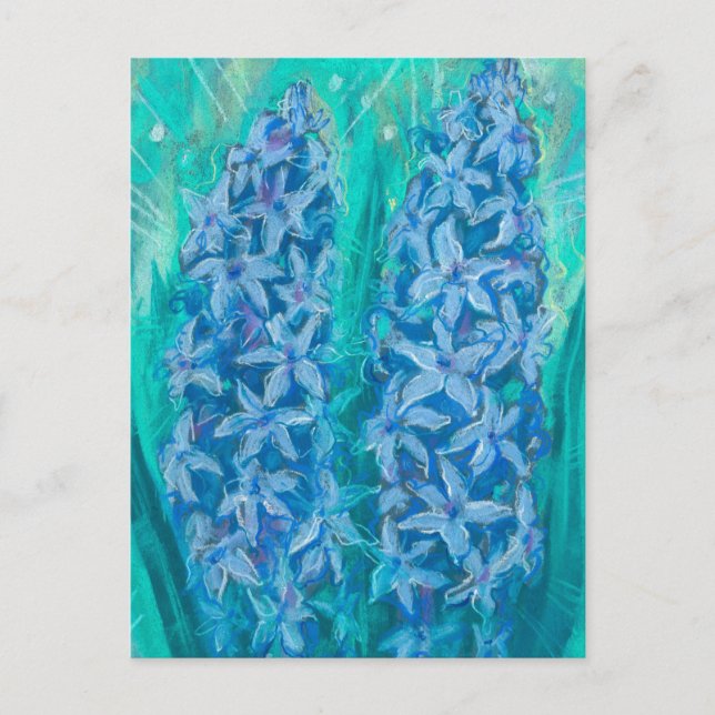 Hyacinths Sping Flower Easter Gift Floral Painting Postcard (Front)