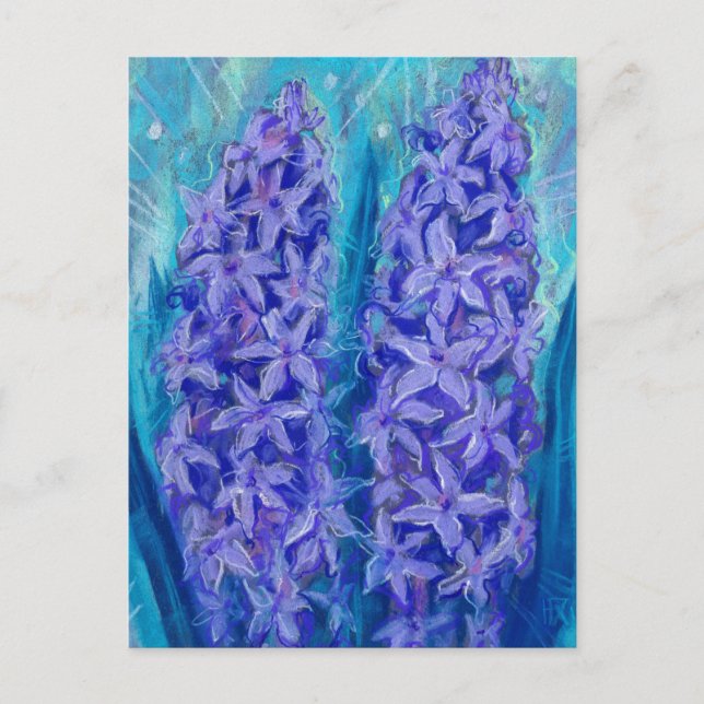 Hyacinths Sping Flower Easter Gift Floral Painting Postcard (Front)
