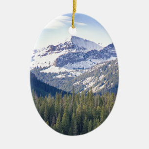 Hyalite Peaks Bozeman, Montana Ceramic Tree Decoration