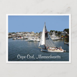 Hyannis Harbour Cape Cod  Mass Boats  Post Card