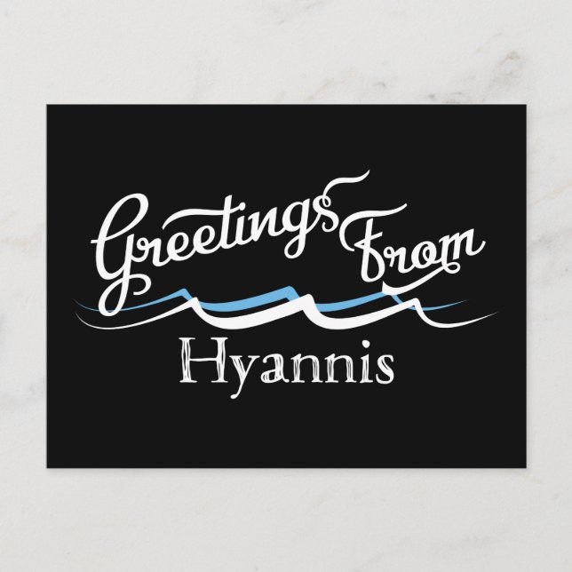 Hyannis Postcard Water Waves (Front)