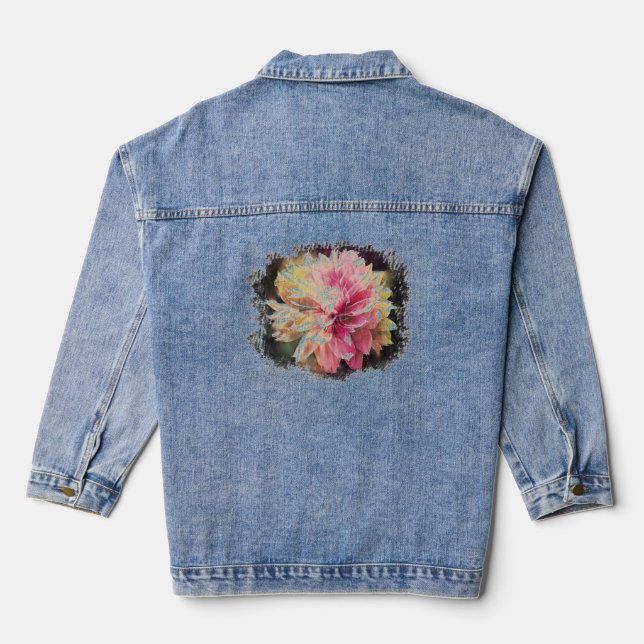 “Hybrid Dahlia” Denim Jacket (Back)