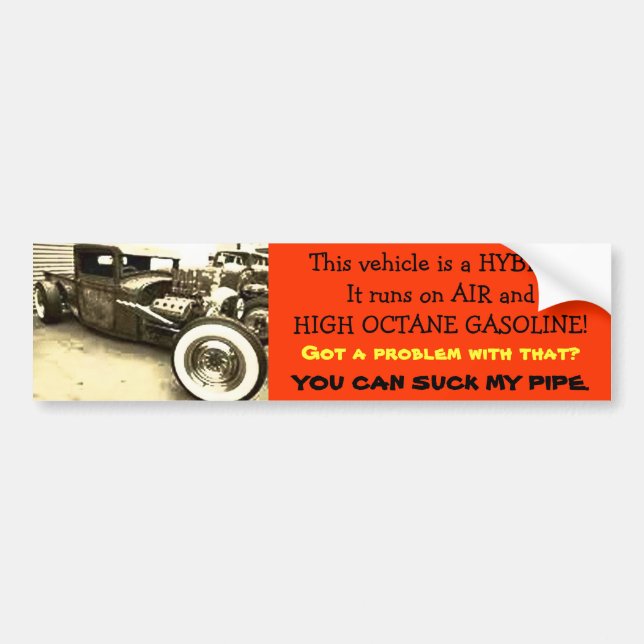 Hybrid hot rod bumper sticker (Front)