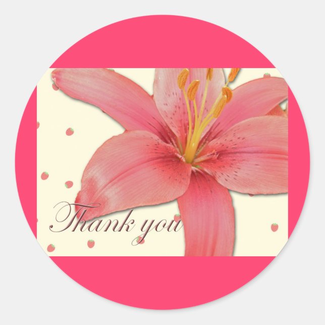 Hybrid Lilies Thank You Sticker (Front)