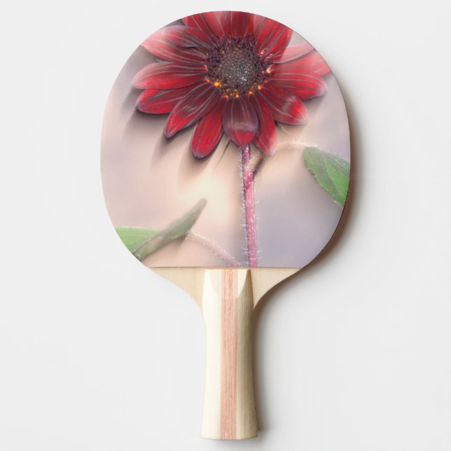 Hybrid sunflower blowing in the wind ping pong paddle (Front)