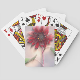 Hybrid sunflower blowing in the wind playing cards