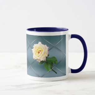 Hybrid Tea Rose - Blue Background Customisable Mug