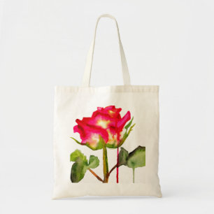 Hybrid Tea Rose watercolor modern flower art Tote Bag