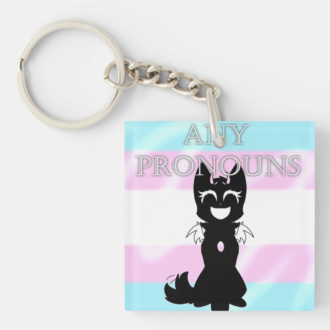 Hybrid Trans Keychain (Any pronouns) (Front)