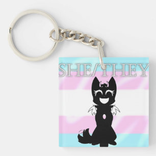 Hybrid Trans Keychain (She/They)