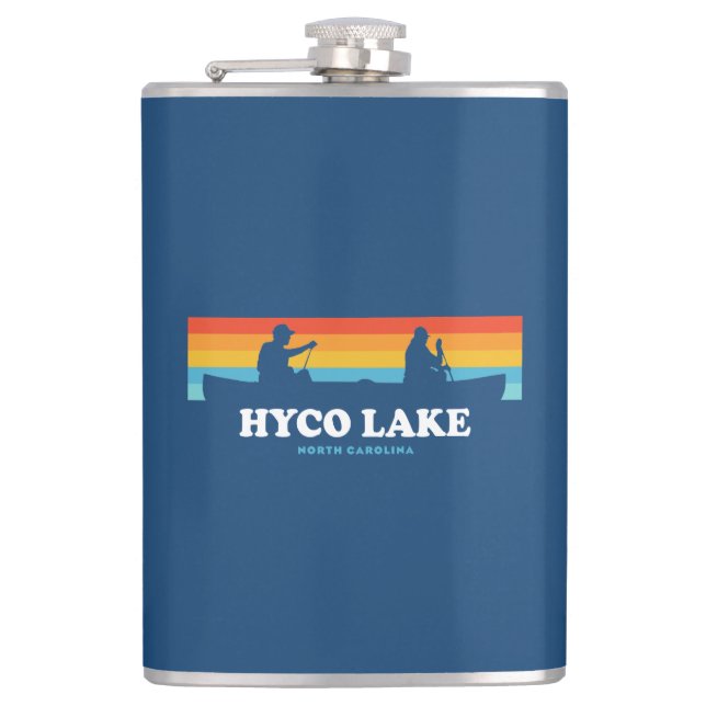 Hyco Lake North Carolina Canoe Hip Flask (Front)