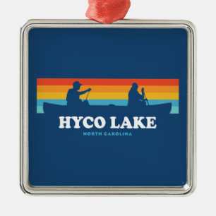 Hyco Lake North Carolina Canoe Metal Tree Decoration