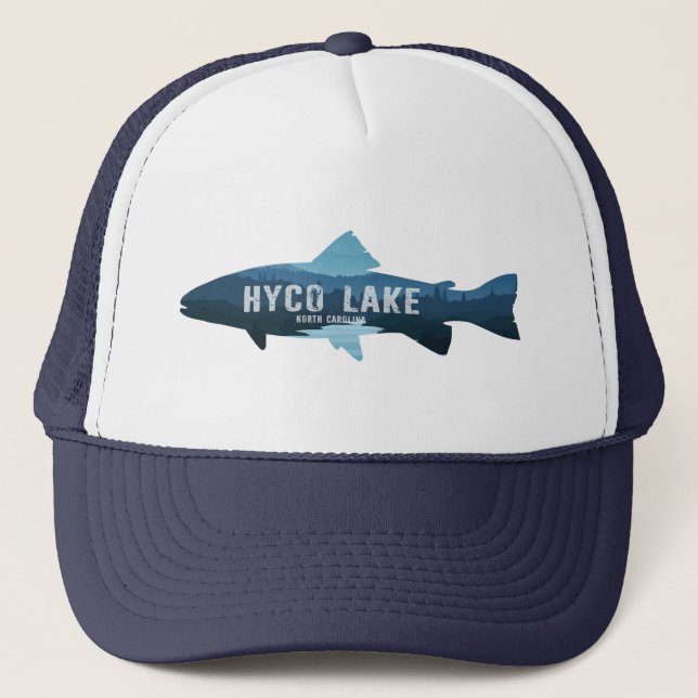 Hyco Lake North Carolina Fish Trucker Hat (Front)