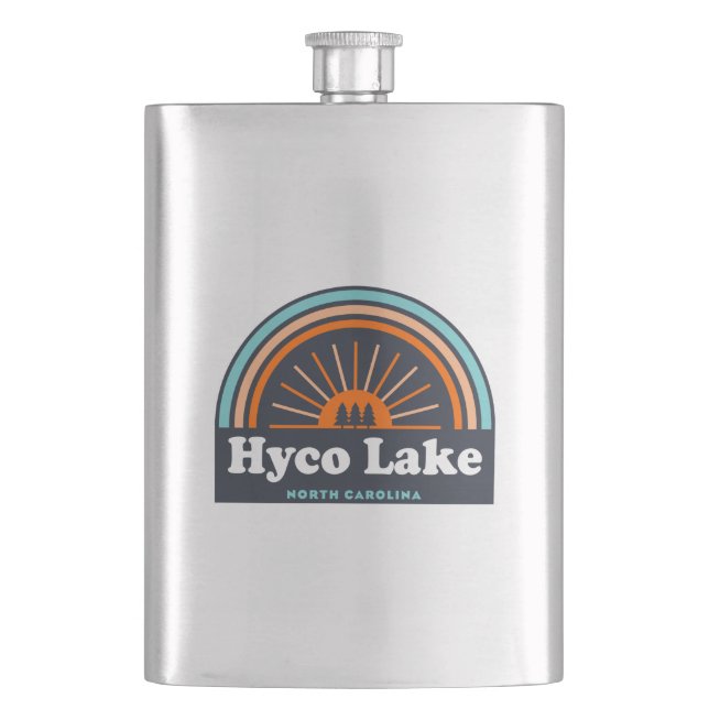 Hyco Lake North Carolina Rainbow Hip Flask (Front)