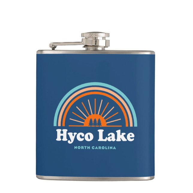 Hyco Lake North Carolina Rainbow Hip Flask (Front)