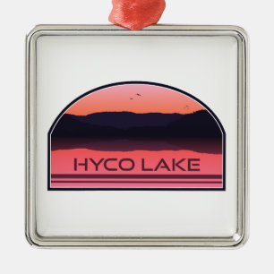 Hyco Lake North Carolina Red Sunrise Metal Tree Decoration