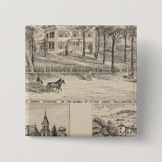Hyde Hotel in Wallingford 15 Cm Square Badge (Front)