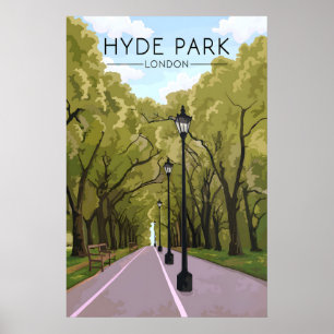 Hyde Park London Travel Poster