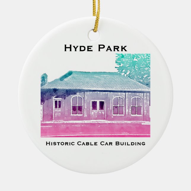 Hyde Park's Historic Cable Car Ornament (Front)