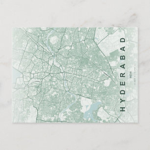 Hyderabad India City Map Minimal Design Postcard