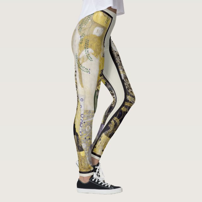 Hydra (aka Water Serpents I) by Gustav Klimt Leggings (Right)