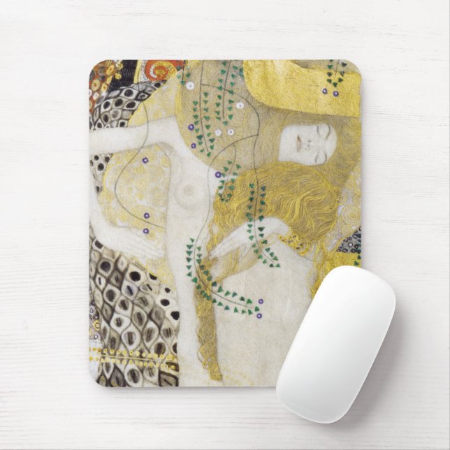 Hydra (aka Water Serpents I) by Gustav Klimt Mouse Mat (With Mouse)
