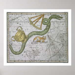 Hydra, from 'A Celestial Atlas', pub. in 1822 (col Poster