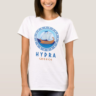 Hydra, Greece Greek Ship Design Women's T-Shirt