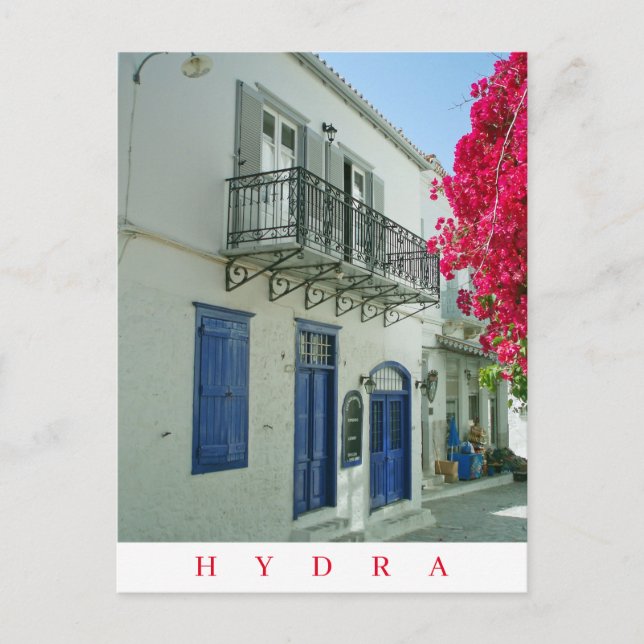 Hydra island house view postcard (Front)