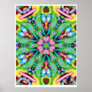 Hydra Kinetic Collage Kaleidoscope Poster