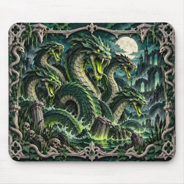 Hydra, Paper Cut Monster Mouse Mat (Front)