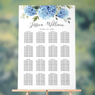 Hydrangea 16 Tables SEATING CHART Acrylic Sign