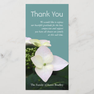 Hydrangea 1 Custom Sympathy Thank You Photo Card