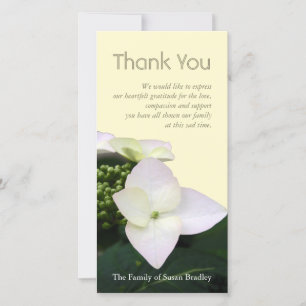 Hydrangea 5 Custom Sympathy Thank You Photo Card