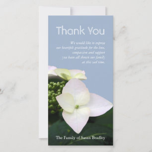 Hydrangea 7 Custom Sympathy Thank You Photo Card