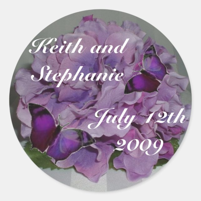 Hydrangea and butterfly envelope seal (Front)