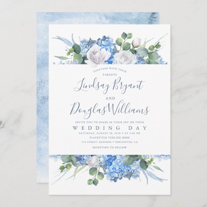 Hydrangea and Greenery Dusty Blue Floral Wedding
