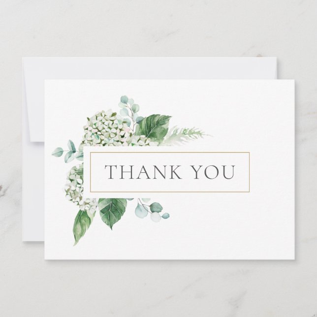 Hydrangea and Greenery Thank You (Front)