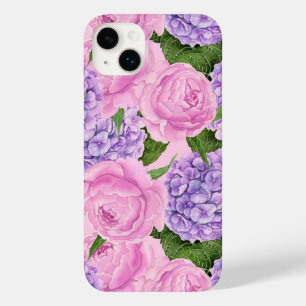 Hydrangea and peony pattern Case-Mate iPhone 14 plus case
