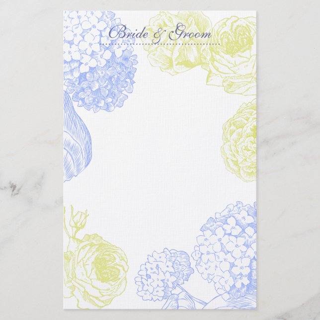 Hydrangea and Roses Wedding Stationery (Front)