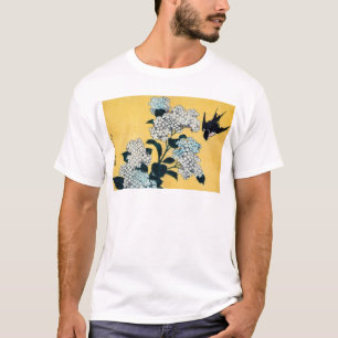 Hydrangea and Swallow, Hokusai, Ukiyo-e T-Shirt